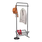 Porte-vêtements d'entrée Honey-Can-Do Naturel : Cadre en acier, Armoire autonome, Penderie, Quincaillerie anti-basculement