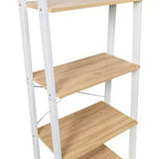 Étagère à 5 niveaux Honey-Can-Do : Étagère échelle blanche, cadre en acier, hauteur de 172 cm, capacité de 22,7 kg, finition plaquée