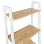 Étagère à 5 niveaux Honey-Can-Do : Étagère échelle blanche, cadre en acier, hauteur de 172 cm, capacité de 22,7 kg, finition plaquée