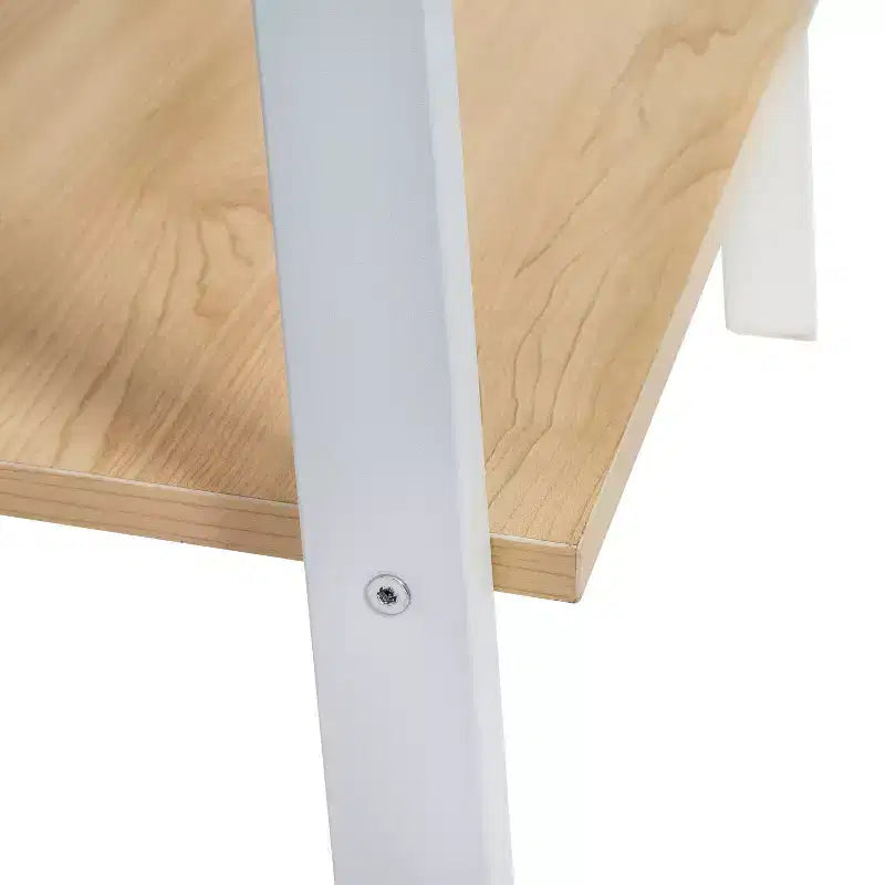Étagère à 5 niveaux Honey-Can-Do : Étagère échelle blanche, cadre en acier, hauteur de 172 cm, capacité de 22,7 kg, finition plaquée