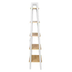 Étagère à 5 niveaux Honey-Can-Do : Étagère échelle blanche, cadre en acier, hauteur de 172 cm, capacité de 22,7 kg, finition plaquée