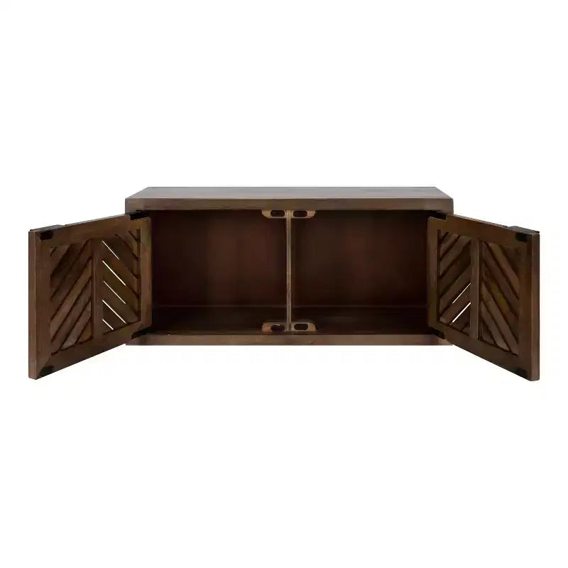 Kate & Laurel All Things Decor Mezzeta Armoire Murale 2 Portes 30" x 10" x 14" Bois Naturel - Aucun Assemblage Requis, Surface en MDF