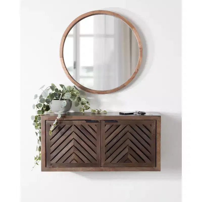 Kate & Laurel All Things Decor Mezzeta Armoire Murale 2 Portes 30" x 10" x 14" Bois Naturel - Aucun Assemblage Requis, Surface en MDF