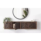 Kate & Laurel All Things Decor Mezzeta Armoire Murale 2 Portes 30" x 10" x 14" Bois Naturel - Aucun Assemblage Requis, Surface en MDF