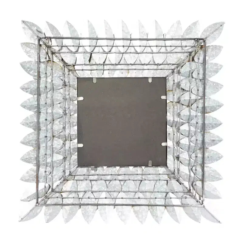 Miroir mural radial Feuille de métal marron - Olivia & May : Carré rustique, aucun assemblage requis