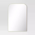 24" x 36" Infinity Mantle Mirror Brass - Threshold™: Rust-Resistant, Wall Mount, Modern Decor