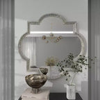 Miroir Mural Quadrilobe en Aluminium Gris - Olivia & May