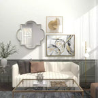 Miroir Mural Quadrilobe en Aluminium Gris - Olivia & May