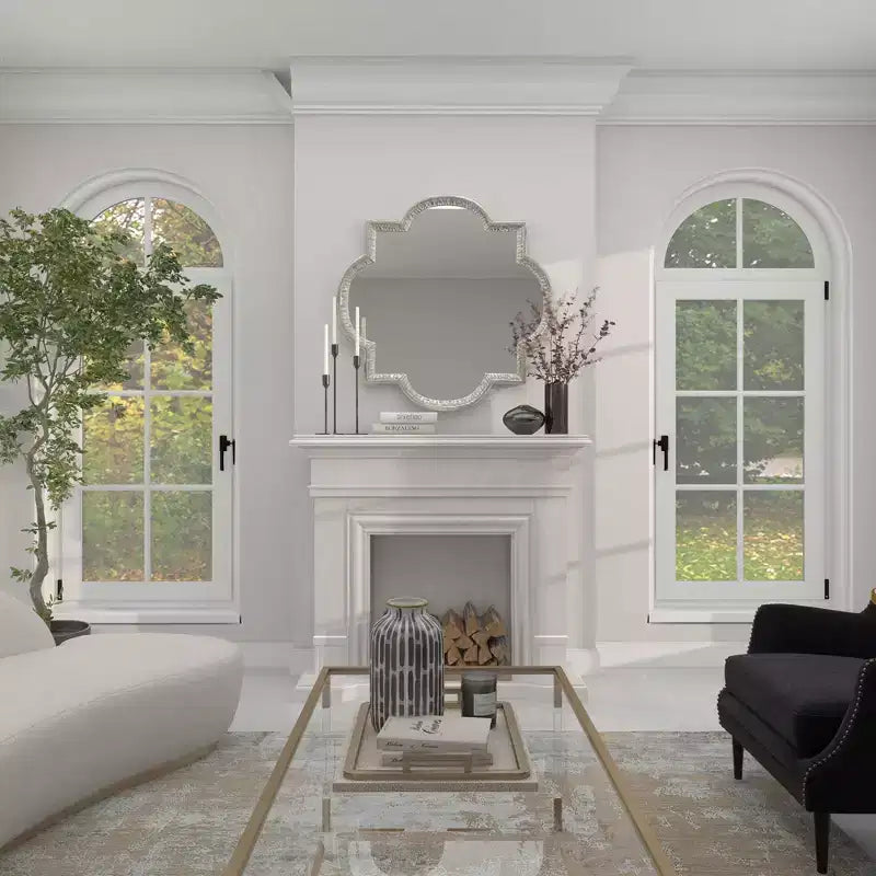 Miroir Mural Quadrilobe en Aluminium Gris - Olivia & May
