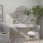 Miroir Mural Quadrilobe en Aluminium Gris - Olivia & May