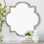 Miroir Mural Quadrilobe en Aluminium Gris - Olivia & May