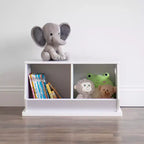 Coffre de rangement pour jouets en bois et bibliothèque pour enfants blanc - Humble Crew : Cadre en MDF, étagère à bac ouvert, organisateur de jouets pour enfants