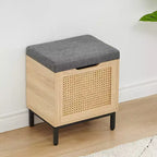 Banc de rangement pour chaussures, banc d'entrée avec boîte de rangement, étagère de rangement pour chaussures en métal et bois avec coussin pour entrée, chambre, couloir
