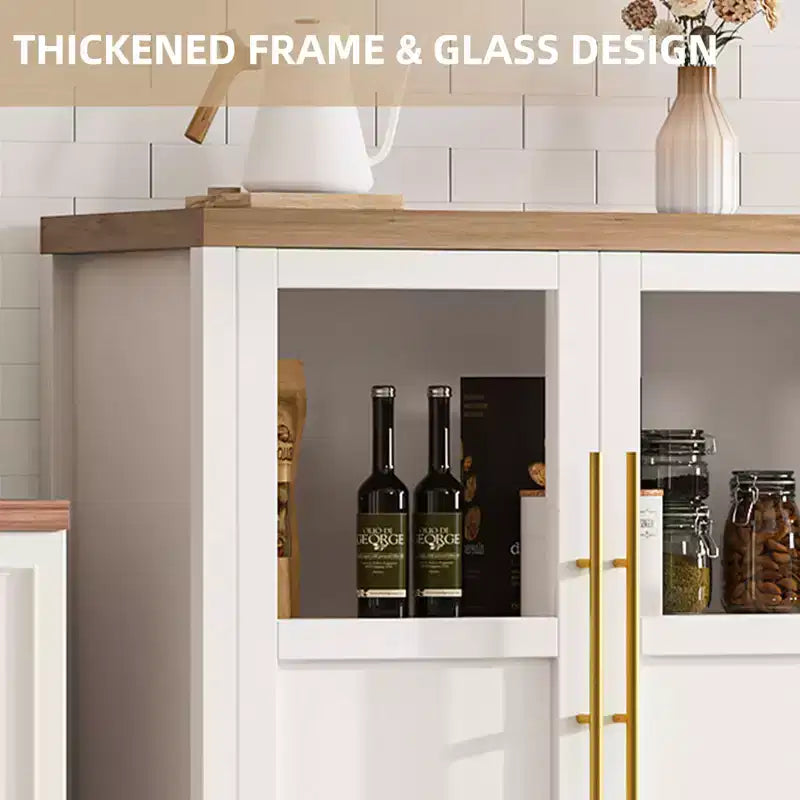Meuble buffet de ferme moderne - Bahut avec portes vitrées et rangement pour la salle à manger et le salon