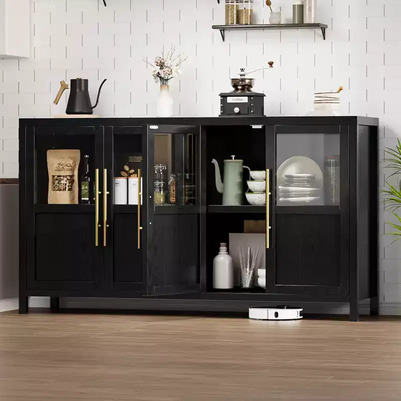 Meuble buffet de ferme moderne - Bahut avec portes vitrées et rangement pour la salle à manger et le salon