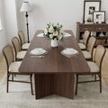PexFix 79 x 33.5 Solid Wood Farmhouse Dining Table with V-Shaped Legs and Square Wood Top for Modern Dining Rooms & Family Gatherings Walnut