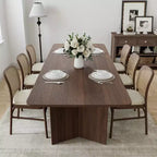 PexFix 79 x 33.5 Solid Wood Farmhouse Dining Table with V-Shaped Legs and Square Wood Top for Modern Dining Rooms & Family Gatherings Walnut