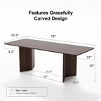 PexFix 79 x 33,5 Table à manger de ferme en bois massif avec pieds en V et plateau en bois carré pour salles à manger modernes et réunions de famille Noyer