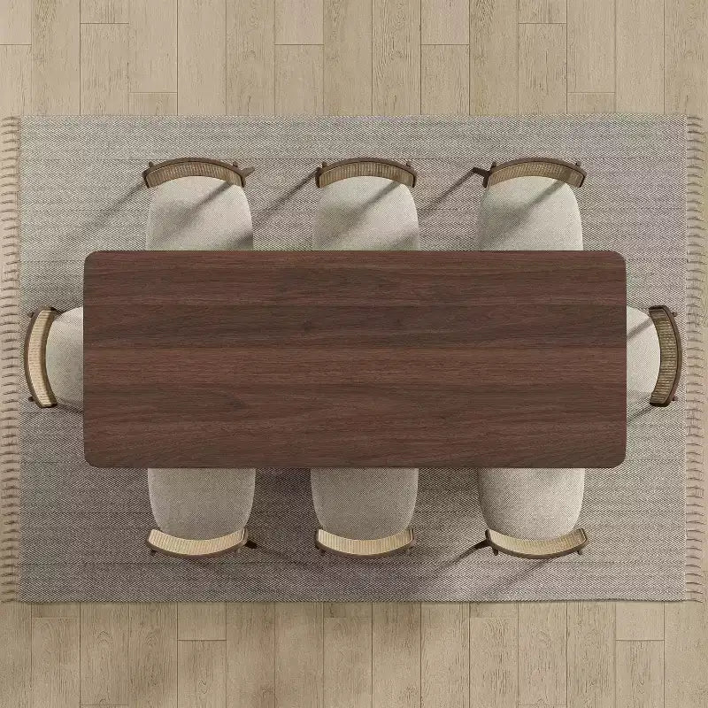 PexFix 79 x 33,5 Table à manger de ferme en bois massif avec pieds en V et plateau en bois carré pour salles à manger modernes et réunions de famille Noyer