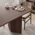 PexFix 79 x 33,5 Table à manger de ferme en bois massif avec pieds en V et plateau en bois carré pour salles à manger modernes et réunions de famille Noyer