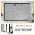 Miroir mural Acekool 101 x 76 cm, miroir décoratif rectangulaire avec cadre en alliage d'aluminium pour salle de bain, salon, chambre à coucher
