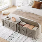 Banc de rangement à 4 roulettes, coffre à couvertures en bois de 100 cm avec 2 charnières de sécurité, coins arrondis, supporte 159 kg, pour entrée, salon, chambre à coucher