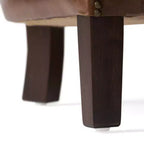 Fauteuil club contemporain Christopher Knight Home Njord en cuir pleine fleur avec garniture cloutée