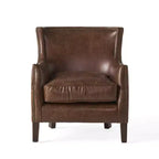 Fauteuil club contemporain Christopher Knight Home Njord en cuir pleine fleur avec garniture cloutée