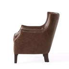 Fauteuil club contemporain Christopher Knight Home Njord en cuir pleine fleur avec garniture cloutée