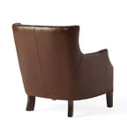 Fauteuil club contemporain Christopher Knight Home Njord en cuir pleine fleur avec garniture cloutée