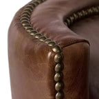 Fauteuil club contemporain Christopher Knight Home Njord en cuir pleine fleur avec garniture cloutée