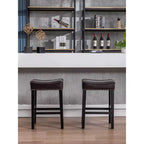 TROPOW Tabourets de bar en cuir PU 26 po, Tabourets de bar modernes avec garniture cloutée en selle, Chaises d'îlot, Tabourets de comptoir sans dossier rembourrés