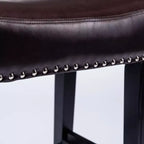 TROPOW Tabourets de bar en cuir PU 26 po, Tabourets de bar modernes avec garniture cloutée en selle, Chaises d'îlot, Tabourets de comptoir sans dossier rembourrés