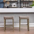 TROPOW Tabourets de bar en cuir PU 26 po, Tabourets de bar modernes avec garniture cloutée en selle, Chaises d'îlot, Tabourets de comptoir sans dossier rembourrés