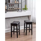 TROPOW Tabourets de bar en cuir PU 26 po, Tabourets de bar modernes avec garniture cloutée en selle, Chaises d'îlot, Tabourets de comptoir sans dossier rembourrés
