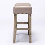 TROPOW Tabourets de bar en cuir PU 26 po, Tabourets de bar modernes avec garniture cloutée en selle, Chaises d'îlot, Tabourets de comptoir sans dossier rembourrés