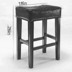 TROPOW Tabourets de bar en cuir PU 26 po, Tabourets de bar modernes avec garniture cloutée en selle, Chaises d'îlot, Tabourets de comptoir sans dossier rembourrés