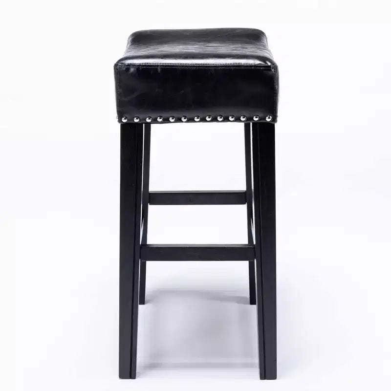 TROPOW Tabourets de bar en cuir PU 26 po, Tabourets de bar modernes avec garniture cloutée en selle, Chaises d'îlot, Tabourets de comptoir sans dossier rembourrés
