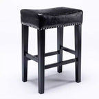 TROPOW Tabourets de bar en cuir PU 26 po, Tabourets de bar modernes avec garniture cloutée en selle, Chaises d'îlot, Tabourets de comptoir sans dossier rembourrés