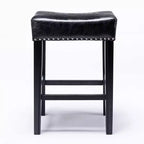 TROPOW Tabourets de bar en cuir PU 26 po, Tabourets de bar modernes avec garniture cloutée en selle, Chaises d'îlot, Tabourets de comptoir sans dossier rembourrés