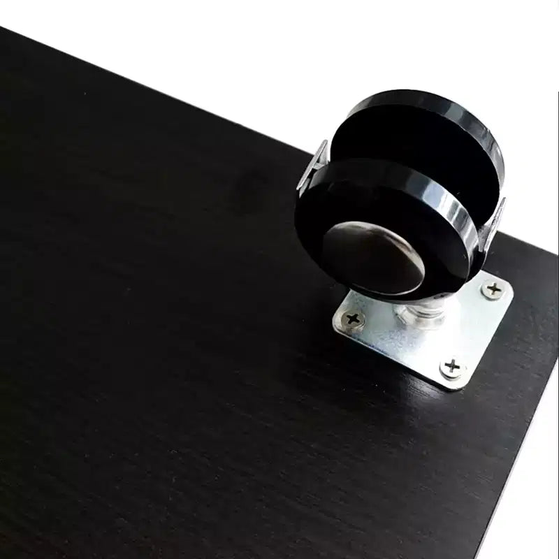 MAYEERTY Vitrine en verre trempé, armoire de rangement pour vin, dessus en verre trempé avec bande lumineuse LED pour chambre, couloir, bureau, noir