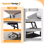 Table basse avec cadre en métal en X réglable, panneau rectangulaire marron en panneau de particules (P2) et panneau latéral imitation bois grain blanc