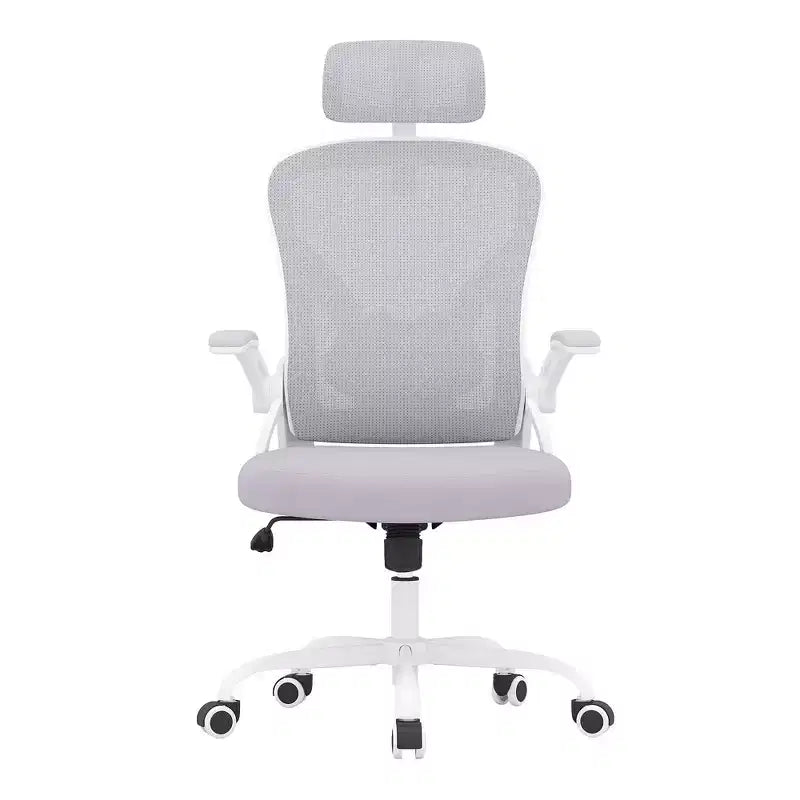 Chaise de bureau ergonomique MAYEERTY - Avec appui-tête, accoudoirs relevables et support lombaire réglable (Gris)