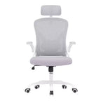 Chaise de bureau ergonomique MAYEERTY - Avec appui-tête, accoudoirs relevables et support lombaire réglable (Gris)