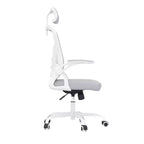 Chaise de bureau ergonomique MAYEERTY - Avec appui-tête, accoudoirs relevables et support lombaire réglable (Gris)