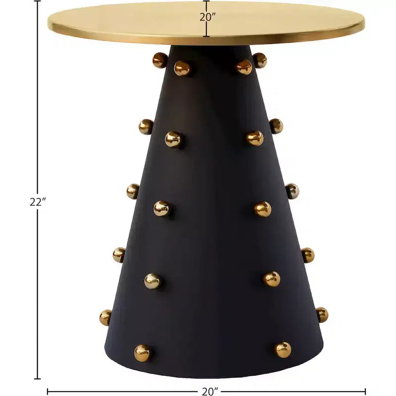 Meridian Furniture, Table d'appoint Raven noire / dorée