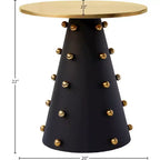 Meridian Furniture, Table d'appoint Raven noire / dorée