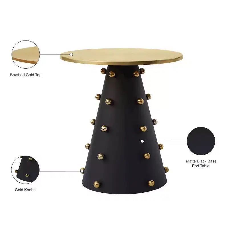 Meridian Furniture, Table d'appoint Raven noire / dorée