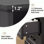 Hommpa Table de Chevet Moderne Rustique avec Station de Recharge, 2 Tiroirs et Rangement