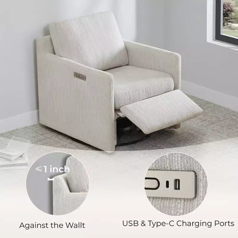 Fauteuil inclinable électrique mural pivotant Spruce & Spring avec repose-pieds électrique